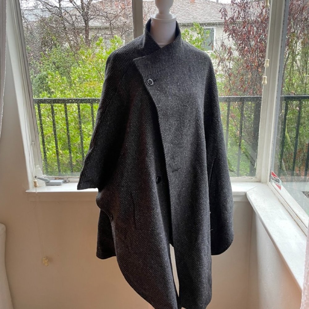 vintage reversible poncho/cape OS